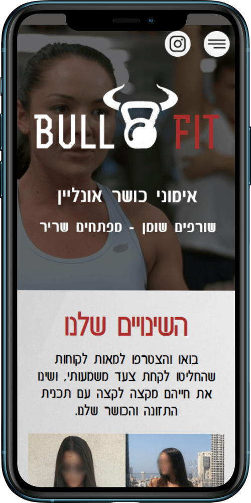 הדמייה של האתר bullfit.co.il
